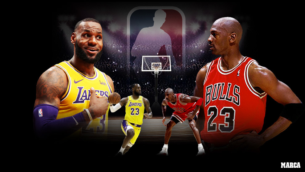 A poster that shows Lebron James and Michael Jordan