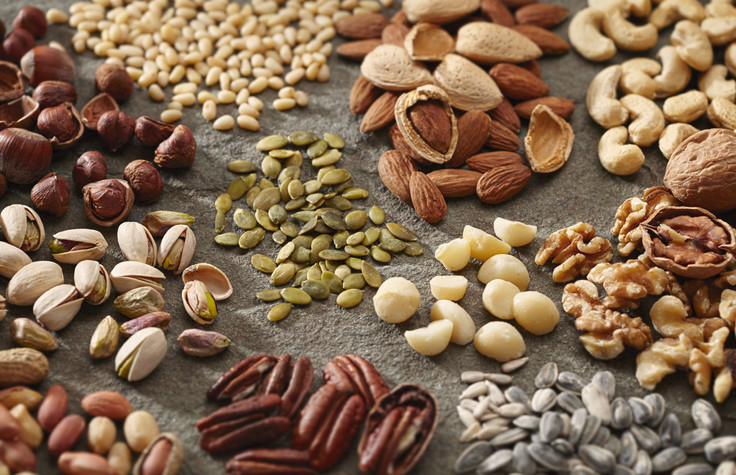 A variety of nuts and seeds