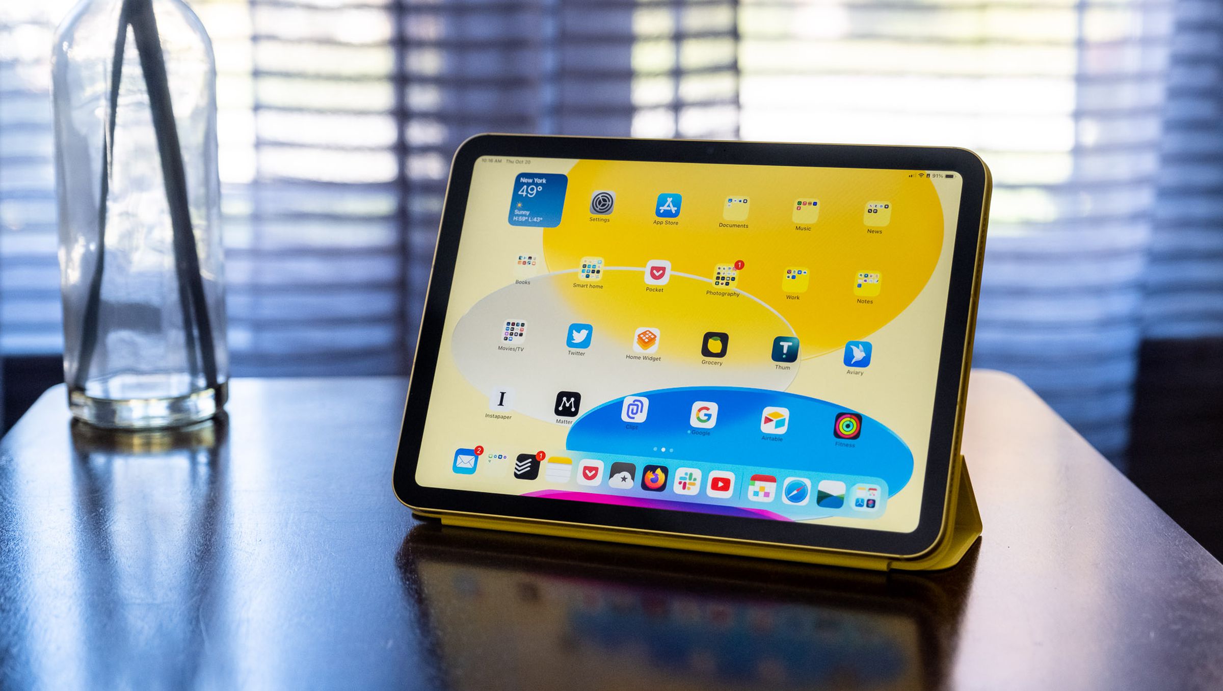 An iPad on a table