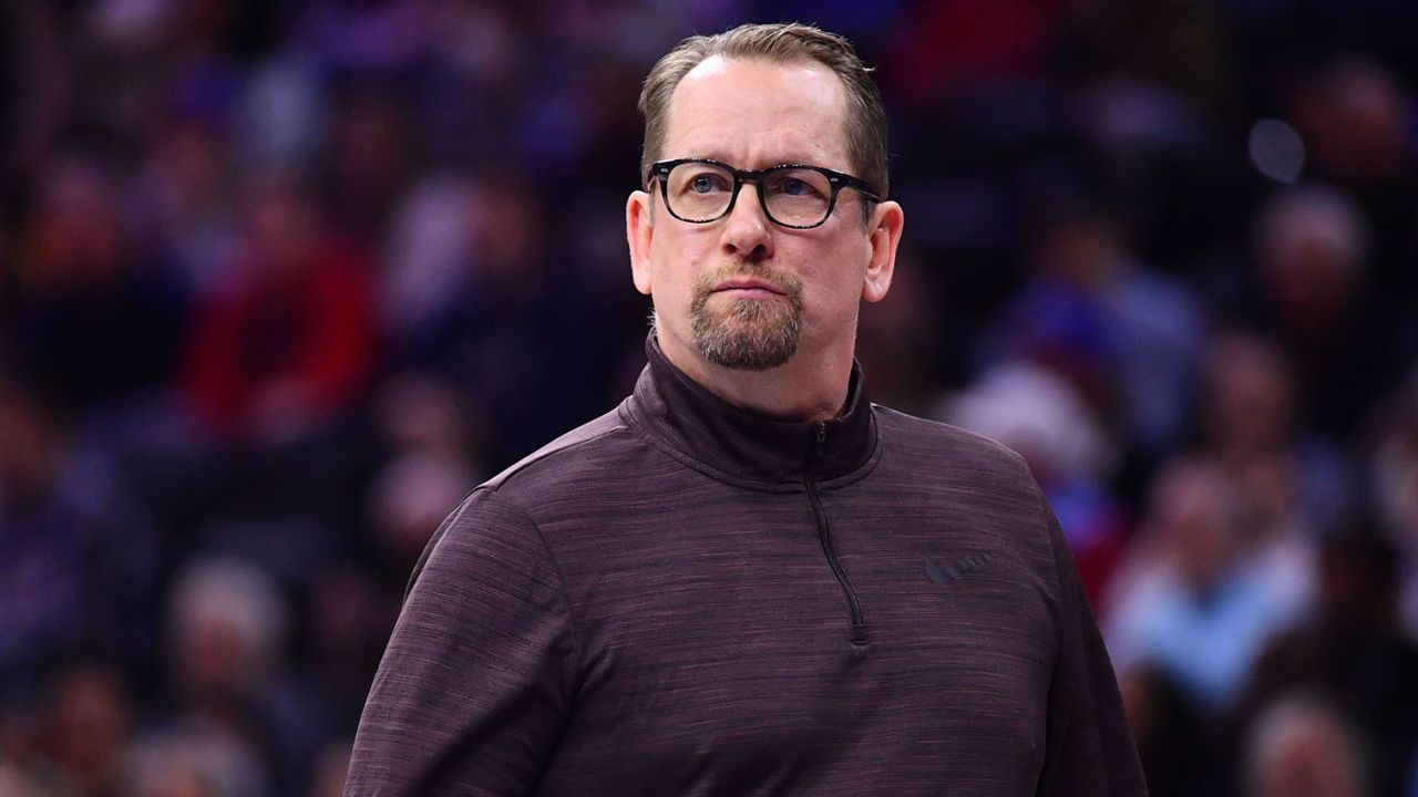 Nick Nurse on the sidelines of an NBA game