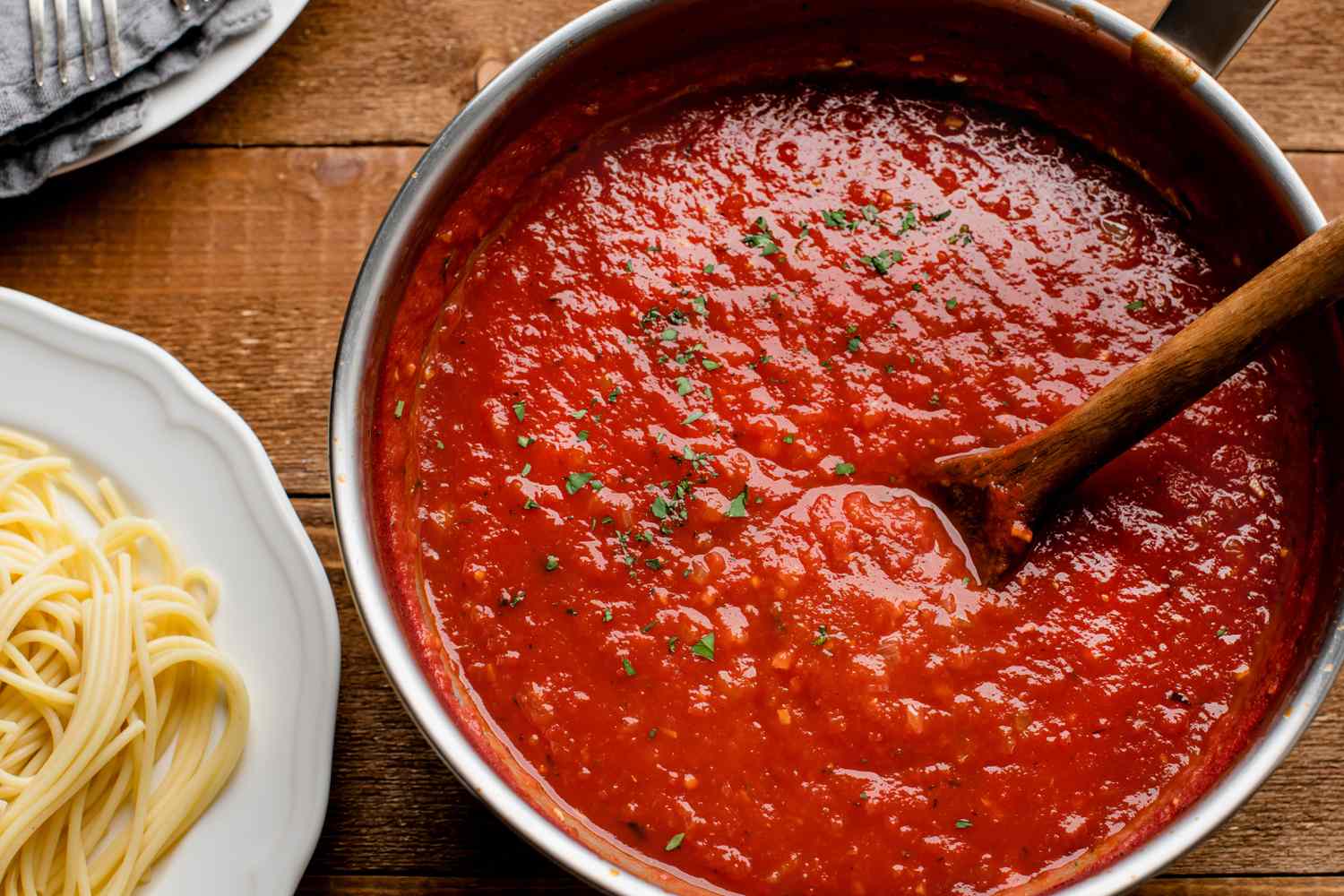 A big pot of pasta sauce